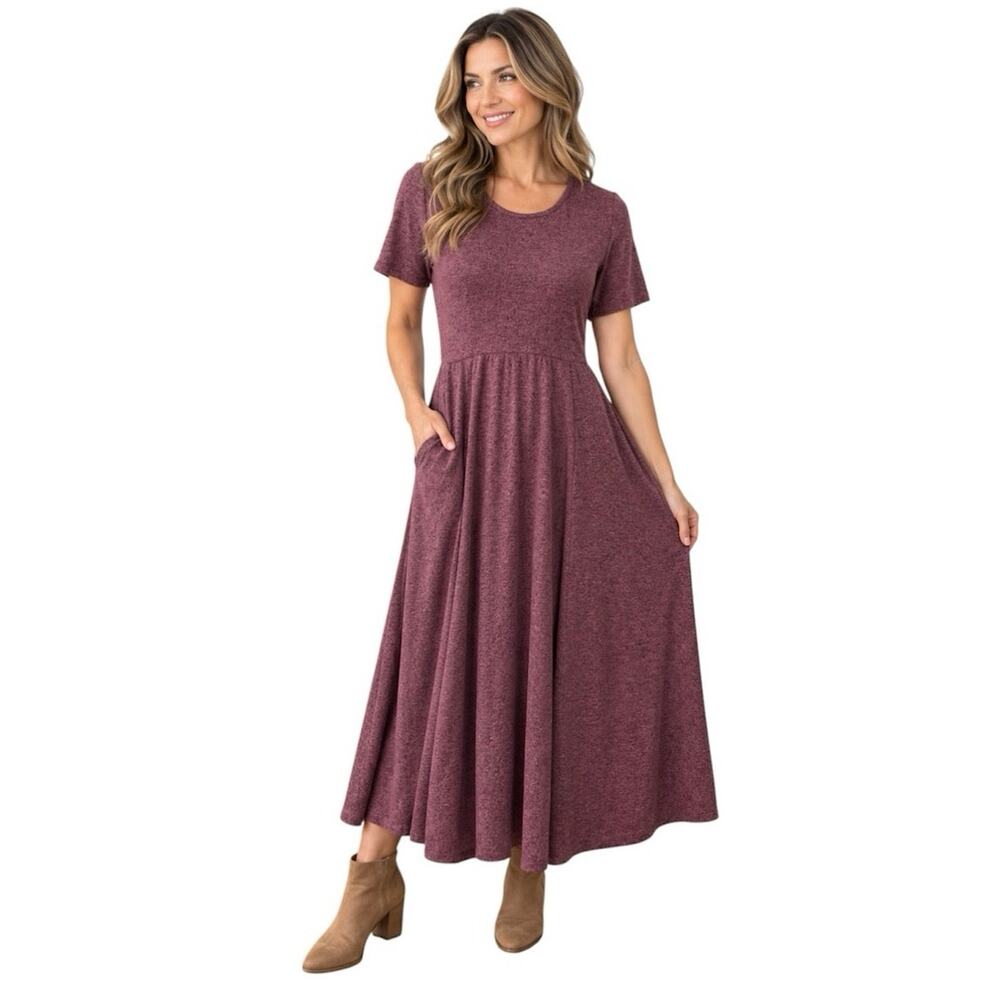 Torrid Women's Size 00 Super Soft Push Short Sleeve Fit Flare Midi Dress